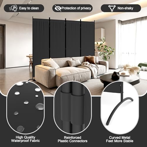 Room Divider 4 Panel Partition Room Dividers and Folding Privacy Screens - Image 3