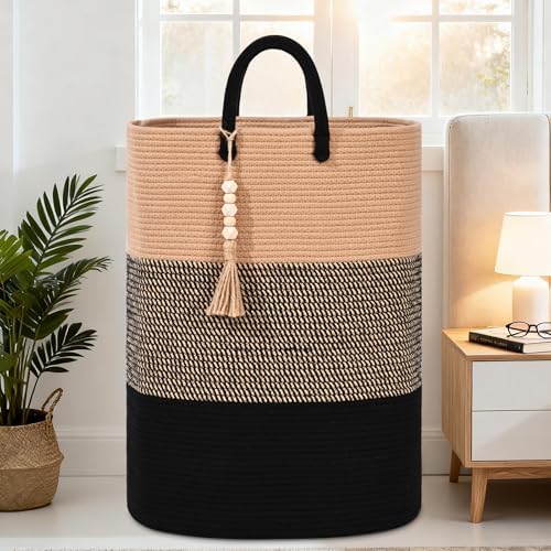 Woven Laundry Basket for Clothes, 100 L Large Rectangle Laundry Hampers - Image 3