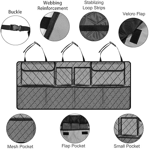Femuar Car Trunk Organizer, Large Capacity Backseat Trunk Organizer, - Image 4