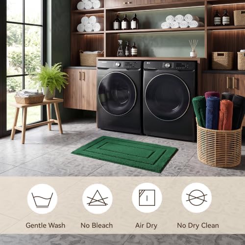 GRANNY SAYS Deep Green Bathroom Rug 16" x 24", Non-Slip Bath Mat - Image 6