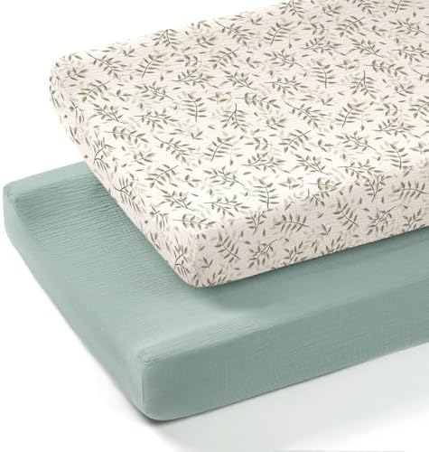 lulumoon Muslin Changing Pad Cover: 32x16 Fit Standard Rectangle Pad by Lulumoon