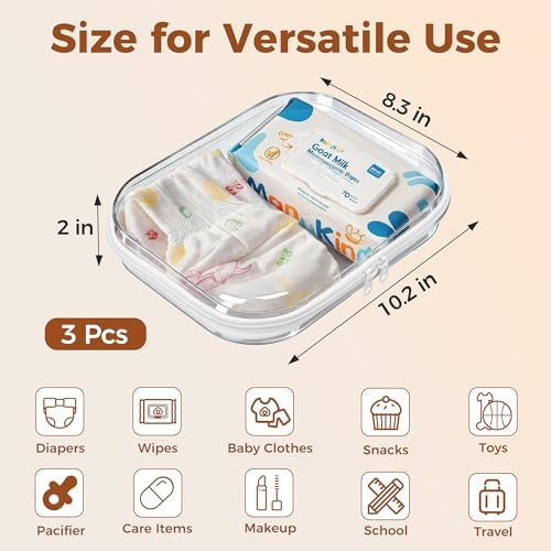 3 Pack Diaper Bag Organizer Pouches, Makeup Bag, Toiletry Bag, Toy Storage Bins - Image 5