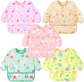Accmor 5 Pack Long Sleeve Bibs, Baby Smock Waterproof Sleeved Bib Smock by Accmor