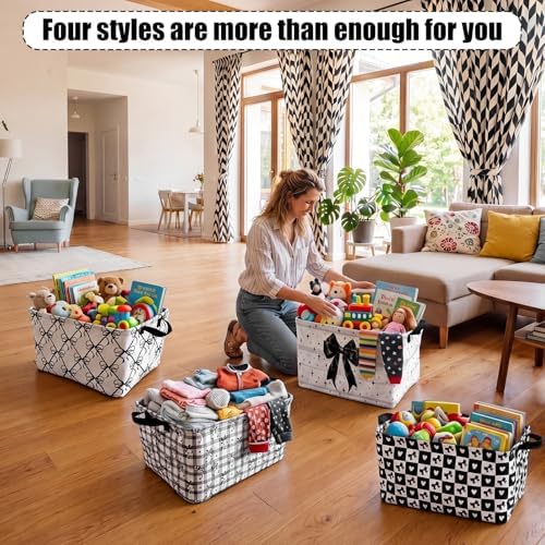 4 Pcs Coquette Black Bow Storage Basket - Image 6