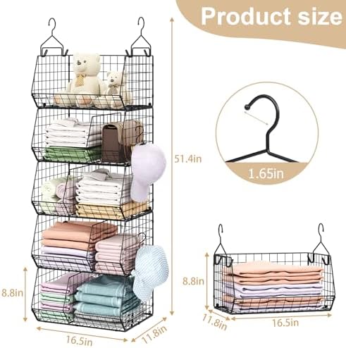 5 Tier Extra Large Closet Hanging Organizer - Image 3