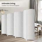 8 Panel Folding Room Divider, Woven Privacy Screen - Image 4