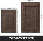 HOMEIDEAS Bathroom Rugs Sets 2 Piece, Super Soft and Absorbent Non Slip - Image 2