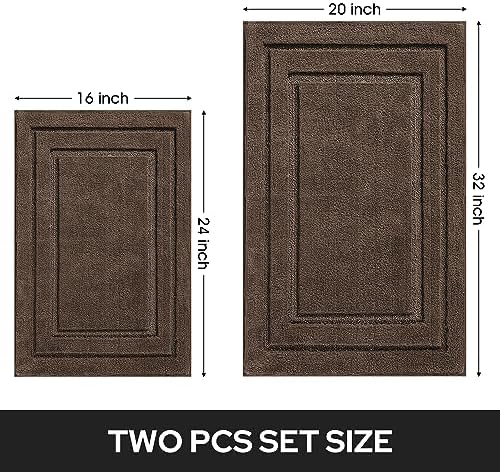 HOMEIDEAS Bathroom Rugs Sets 2 Piece, Super Soft and Absorbent Non Slip - Image 2