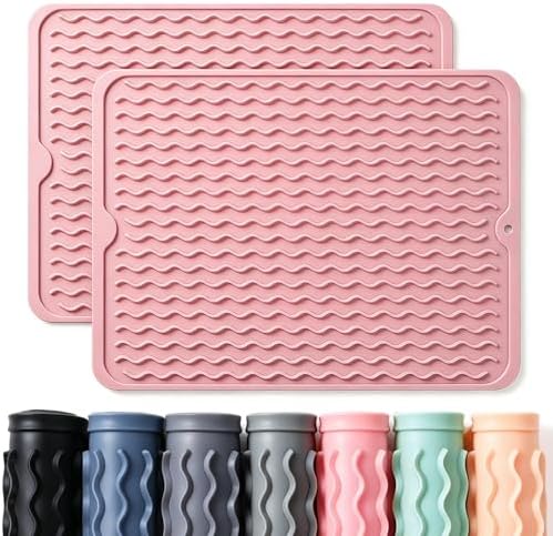 2 Pack Caketime Silicone Dish Drying Mat by CAKETIME