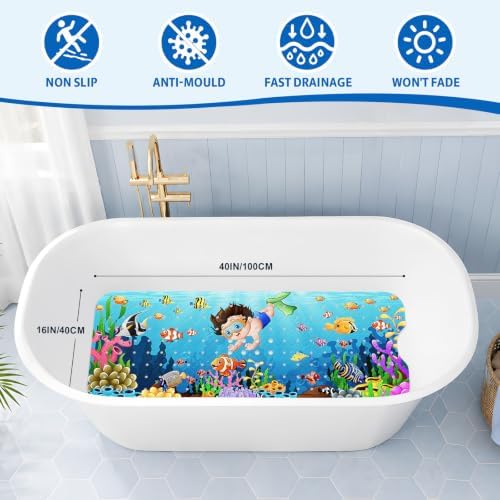 XIYUNTE Bath Mat for Tub Non Slip Bathtub Mat Non Slip 40x16 Baby Bath Mat - Image 2