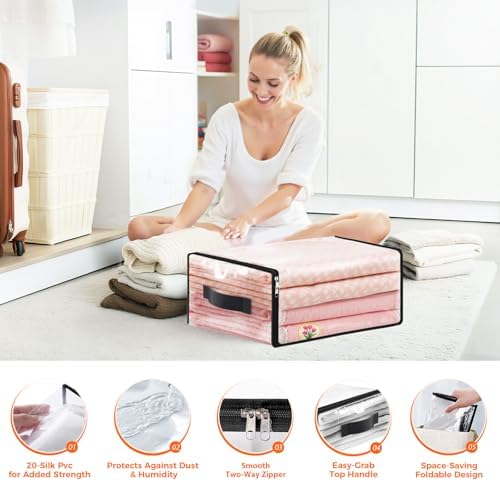 SpaceWhisper Clear Sheet Storage Bags, 4 Pack, 17.7 x 15.7 x 7.9 in - Image 3
