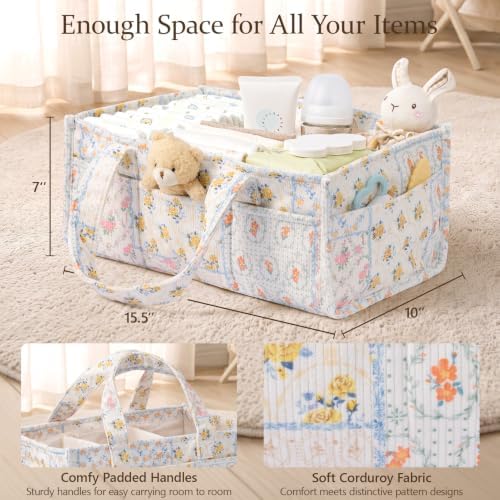 Corduroy Baby Diaper Caddy Organizer - Image 2
