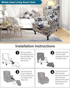 CRFATOP Wingback Chair Covers Stretch Armchair Slipcovers - Image 6