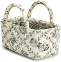 Small Storage Basket Organizer, Mini Fabric Floral Storage Baskets by Ankick