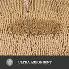 Yeaban Chenille Beige Bathroom Rug 26"x44", Non-Slip Rubber Backing - Image 4