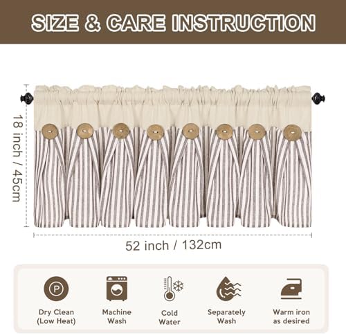 ASPMIZ Farmhouse Valances for Windows, Boho Kitchen Valances Curtains - Image 5