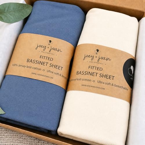 Bassinet Fitted Sheets 20"x33" for Baby Beside Dreamer Bassinet & Bedside by JoeyJoan