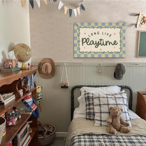 Playroom Wall Decor, Toddler Playroom Decor Hanging Linen Banner, Play Room - Image 2