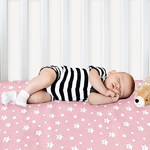 Crib Sheets for Girls 2 Pack, Fitted Crib Sheet - Image 4