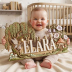 Personalized Fairy Nursery Name Sign, Custom Enchanted Woodland Wall Decor - Image 3