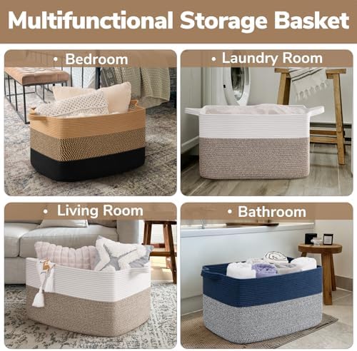 Goodpick 75L Large Woven Blanket Basket - Image 5