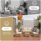 8Pcs Patio Cushion Covers Stretch Outdoor Furniture Protector Slipcovers - Image 4