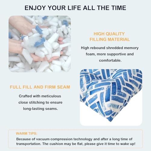 DYTXIII Outdoor High Back Chair Cushions Set of 2, Water Repellent Tufted - Image 5
