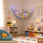 Stuffed Animals Hammock with LED Light Toy Net Room Decor Corner Storage - Image 5