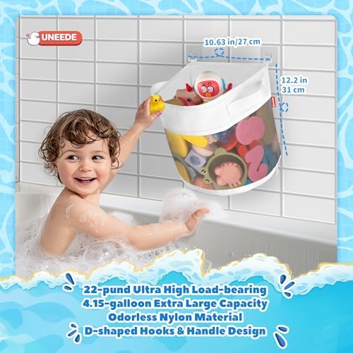 UNEEDE Bath Toy Organizer, 4.15 Gallons Bathtub Toy Storage Organizer - Image 4