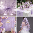4 Pcs Purple Butterfly Table Runner 29 X 70 Inch Tulle - Image 6