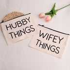 Wifey Hubby Things Cosmetic Makeup Storage Bags 2 Pcs - Image 6