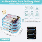 YQBRAO Clear Hard Shell Zipper Cases, 4 Medium Makeup Organizers - Image 4