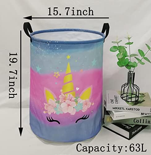 Kids Hamper Girls Unicorn Room Decor, Storage Bins Organizer Toy Box Laundry - Image 2