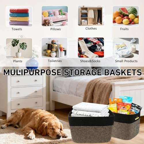 3 Pack Woven Baskets, Storage Baskets - Image 6