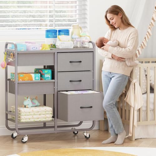 KINGRACK Baby Diaper Caddy Organizer and Storage Cart - Image 2