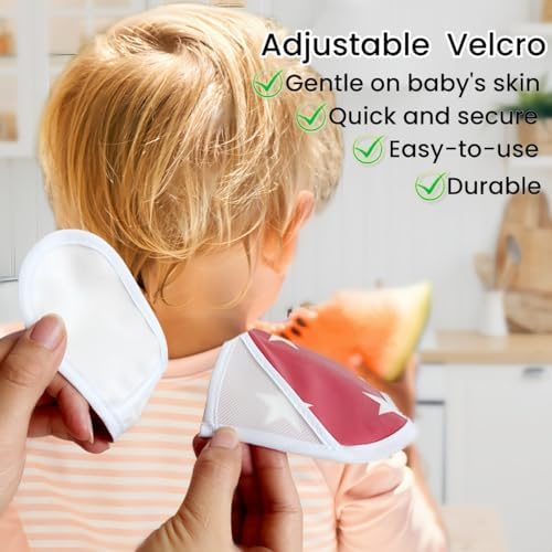 TSD Baby Bibs Waterproof Feeding Bibs 5pack Adjustable Mealtime Poctet Bib - Image 4