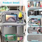 Car Backseat Organizer with Tablet Holder, 6 Storage Pockets Foldable Table - Image 3