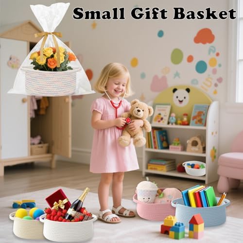 Small Woven Rope Basket, Baby Gift Basket - Image 4