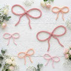 Barydat 6 Pcs Pink Bow Wall Decor Girls Coquette Nursery Decoration Room Decor - Image 3