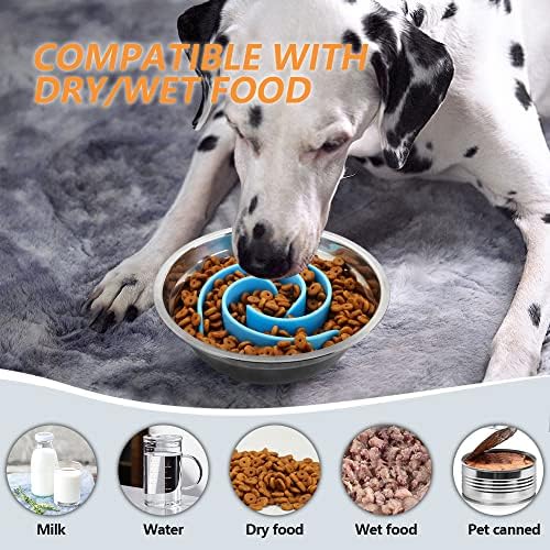 Slow Feeder Dog Bowls Insert, Animire Soft Silicone Slow Eating Dog Food Bowl - Image 4