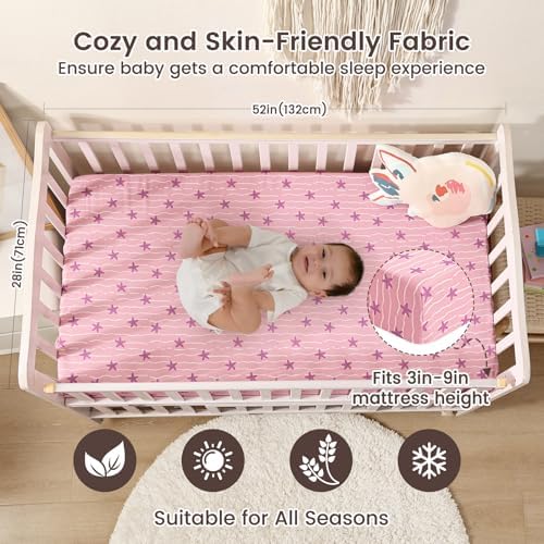 david's kids 3 Pack Fitted Crib Sheets, Ultra Soft Breathable Comfortable Baby - Image 3
