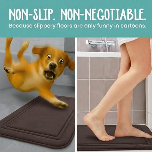 ITSOFT Memory Foam Bath Mat 31x20, Non Slip, Machine Washable, Quick Dry & - Image 4