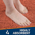 Chenille Bathroom Rug 30"x50" Coral, Large Plush Bath Mat - Image 4