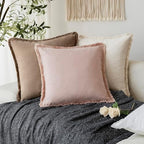 Foindtower Decorative Linen Fringe Lumbar Throw Pillow Covers Cozy Boho - Image 5