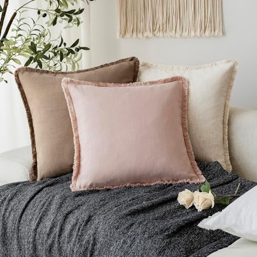 Foindtower Decorative Linen Fringe Throw Pillow Covers Cozy Boho Farmhouse - Image 7