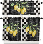 Kitchen Curtains and Valances Set, Summer Tropical Lemon Window Treatments - Image 5