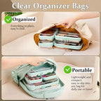 4 pcs Clear Zipper Pouches, Hard Shell Zipper Case, Toiletry Bag - Image 3