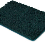Yeaban Chenille Dark Teal Bathroom Rug 26"x44", Non-Slip Rubber Backing by Yeaban