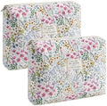 uekeboag Quilted Cotton Makeup Bag 2Pcs Coquette Cosmetic Bag, Large Soft by uekeboag
