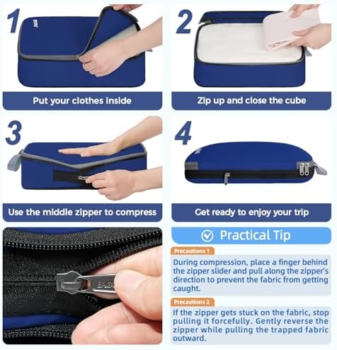 BAGAIL 4 Set/6 Set/8 Set Compression Packing Cubes Travel Accessories - Image 3